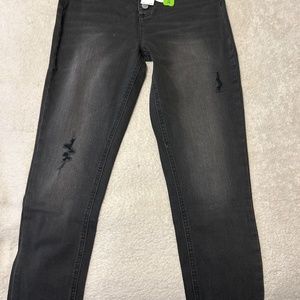 Girls black button up jeans size 16